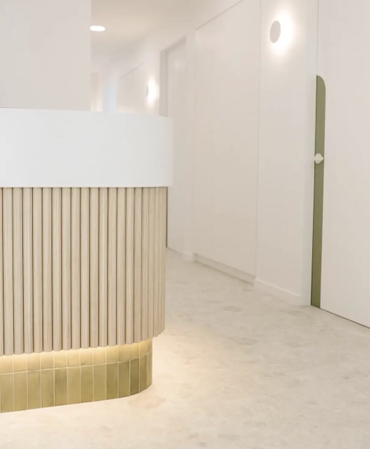 Hallway downlights and wall sconces